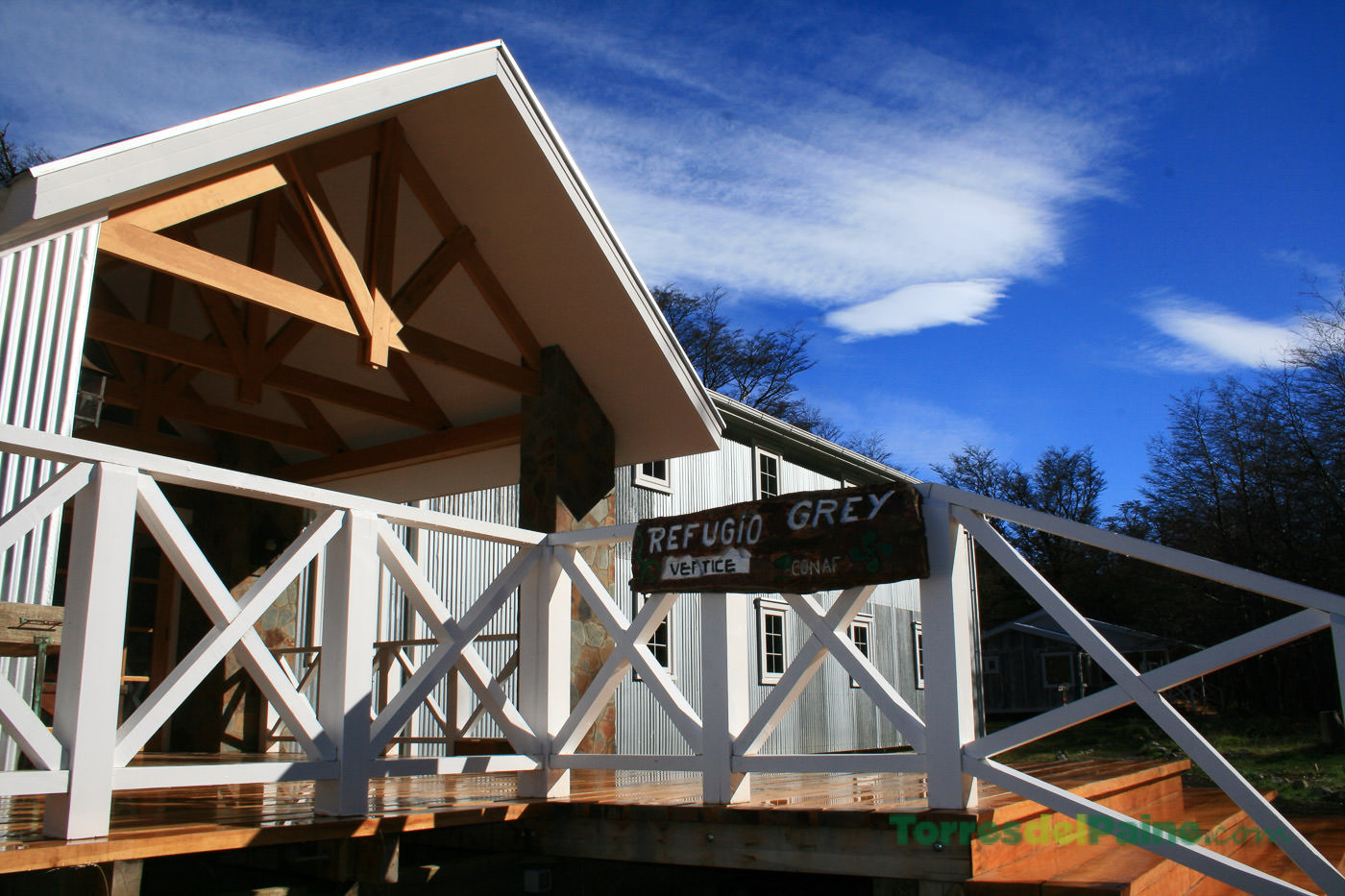 Uma tarde tranquila no acampamento Grey, com barracas coloridas armadas entre as árvores nativas.