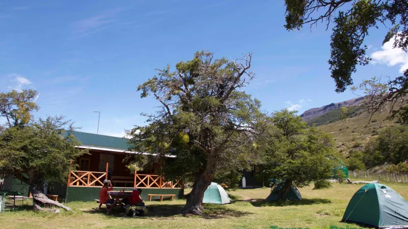 A panoramic view of the wide open valley and hills surrounding the Serón campsite.