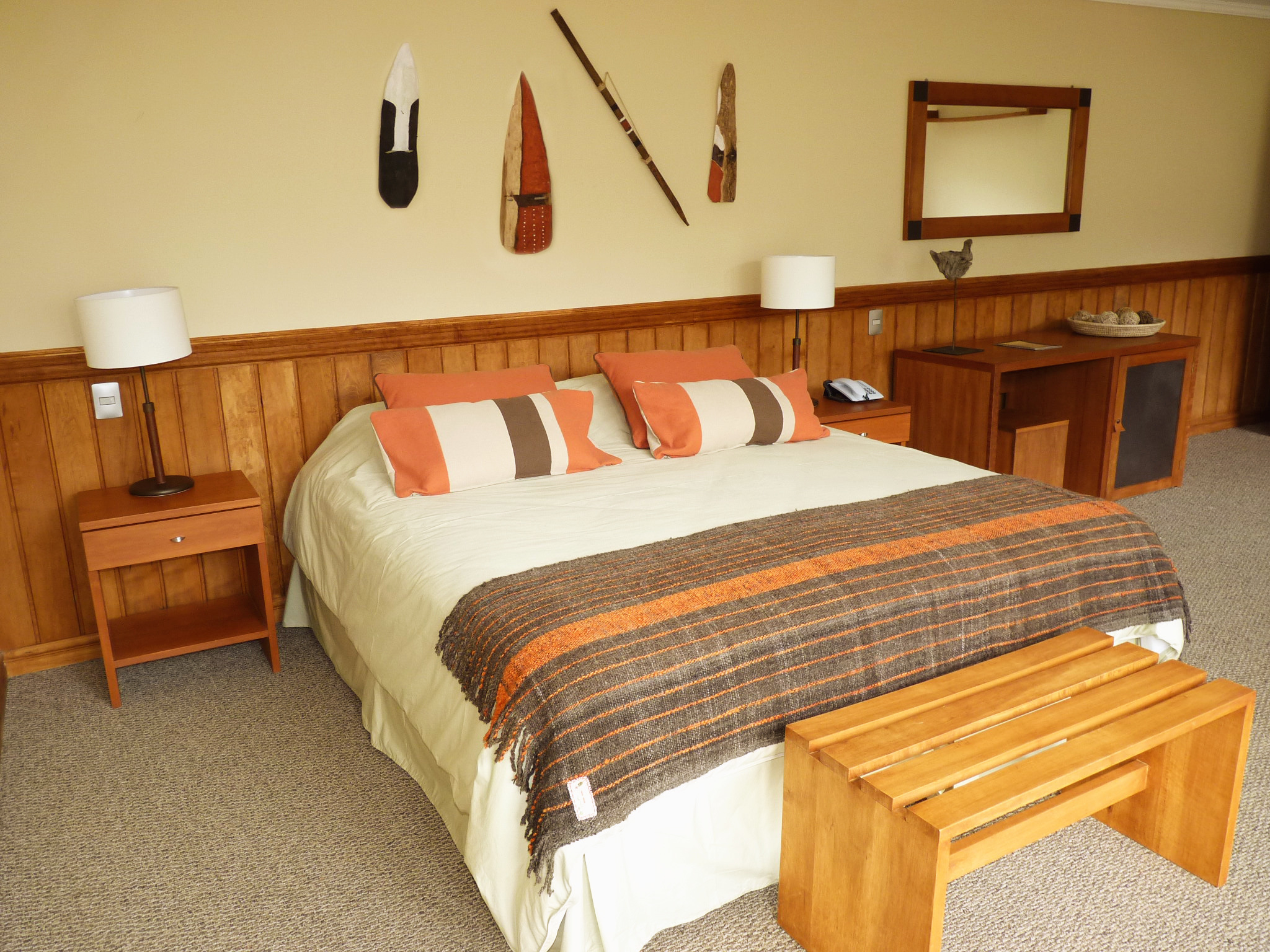 Outdoor seating area at the hotel where guests can watch the sunset over the valley.