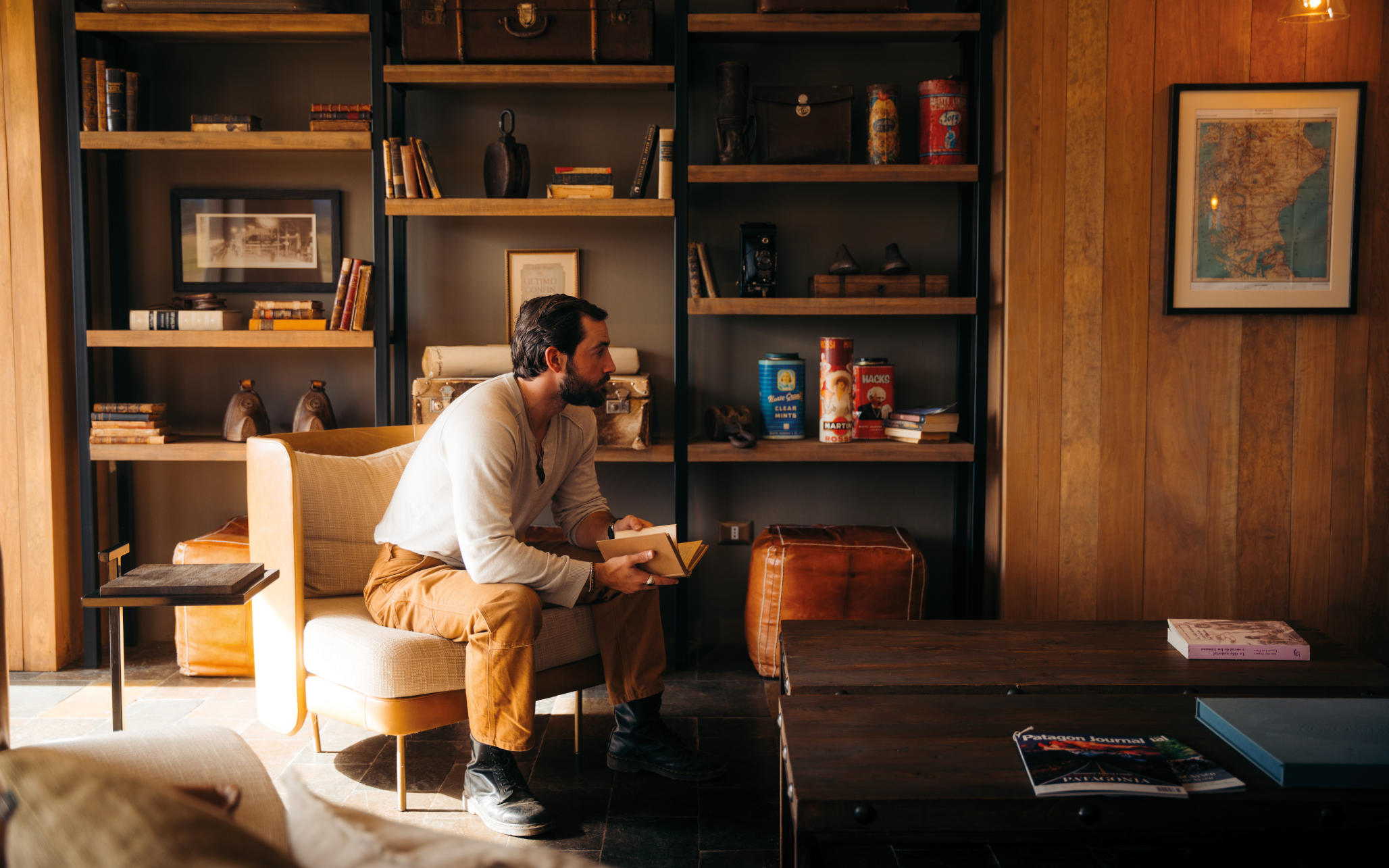 The hotel restaurant's dining area with tables set for a group dinner.