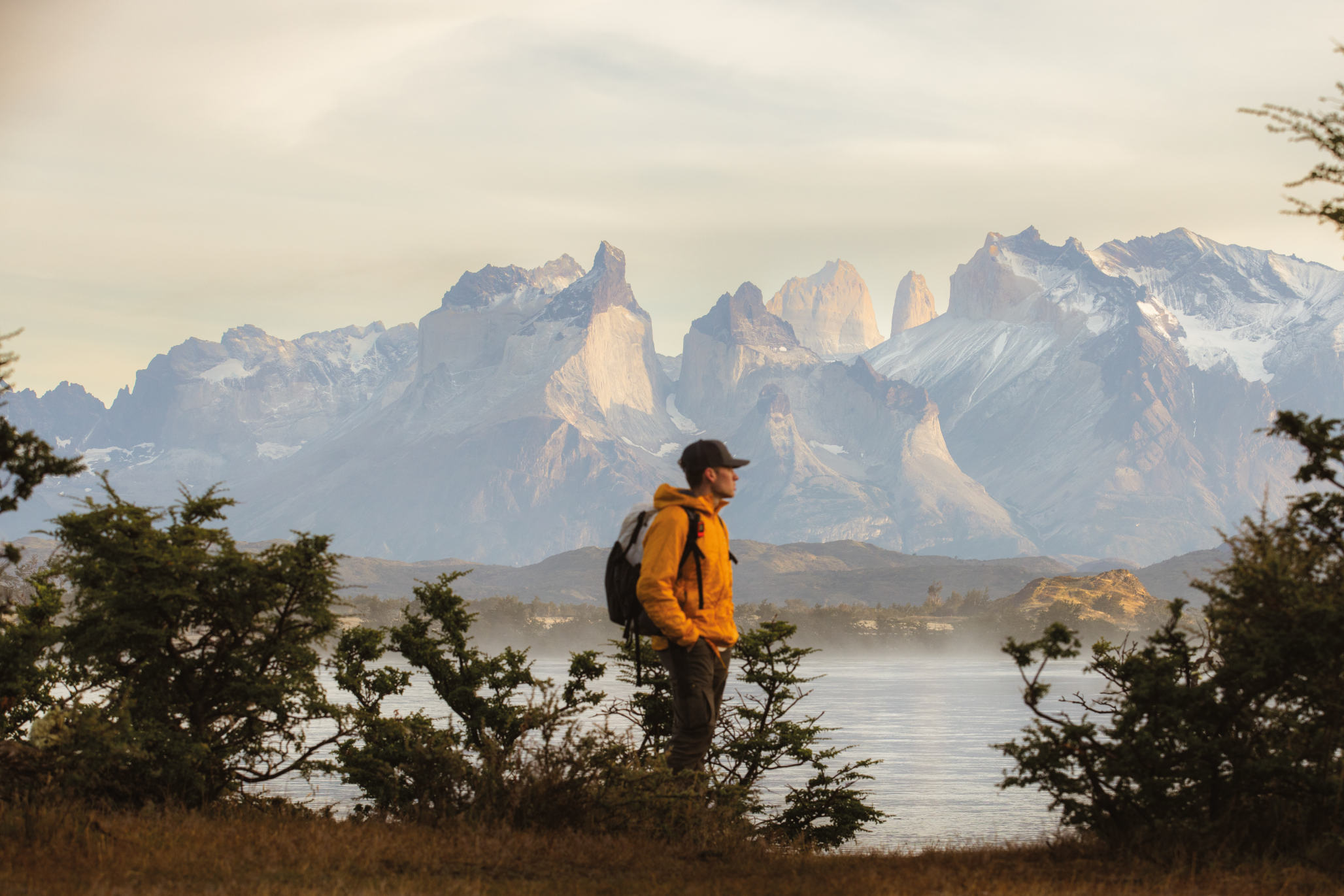 Exterior detail of the hotel architecture showing the use of local stone and timber.