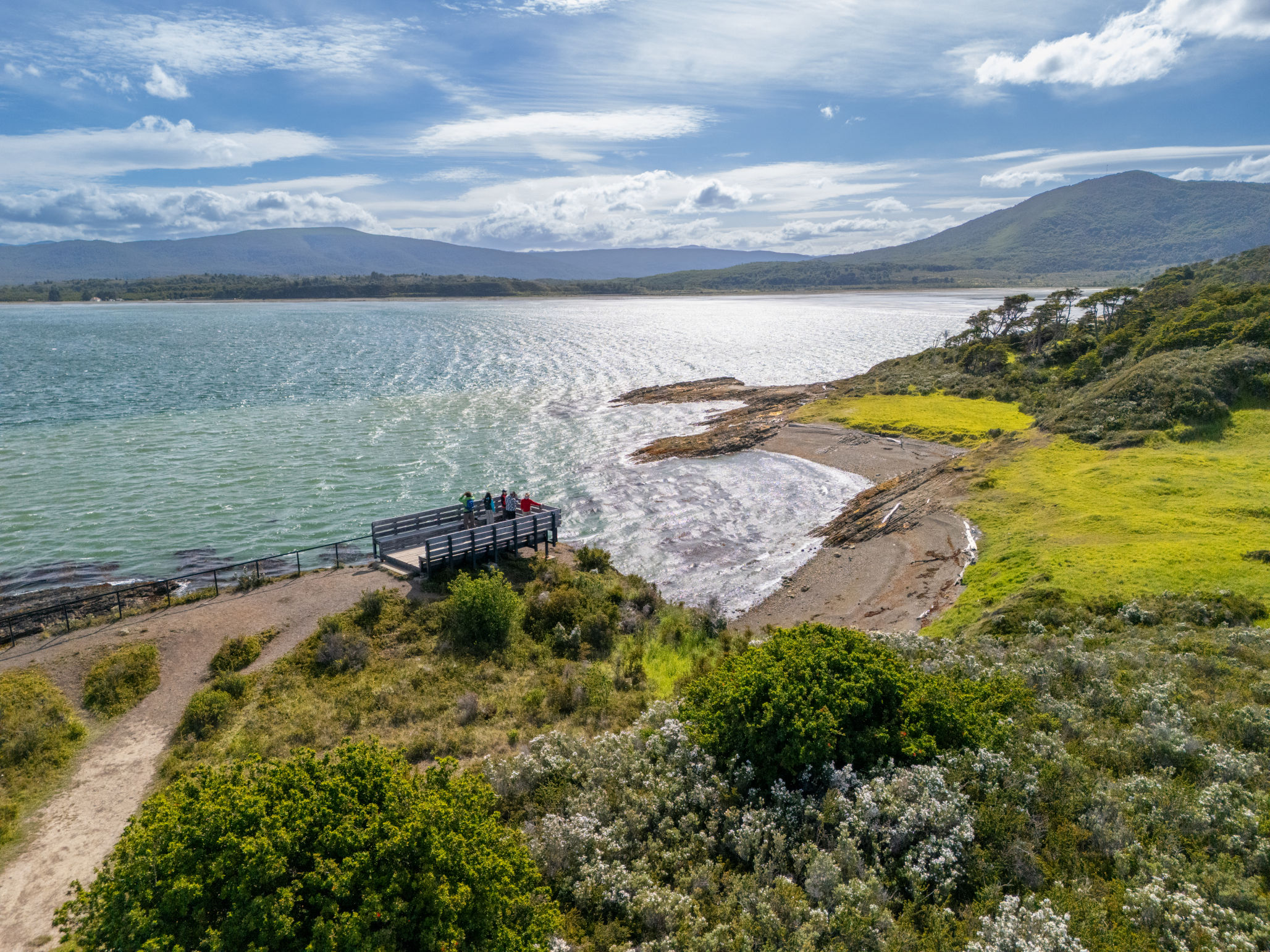 Coastal views from the San Juan viewpoint featuring the rugged shoreline of the strait.